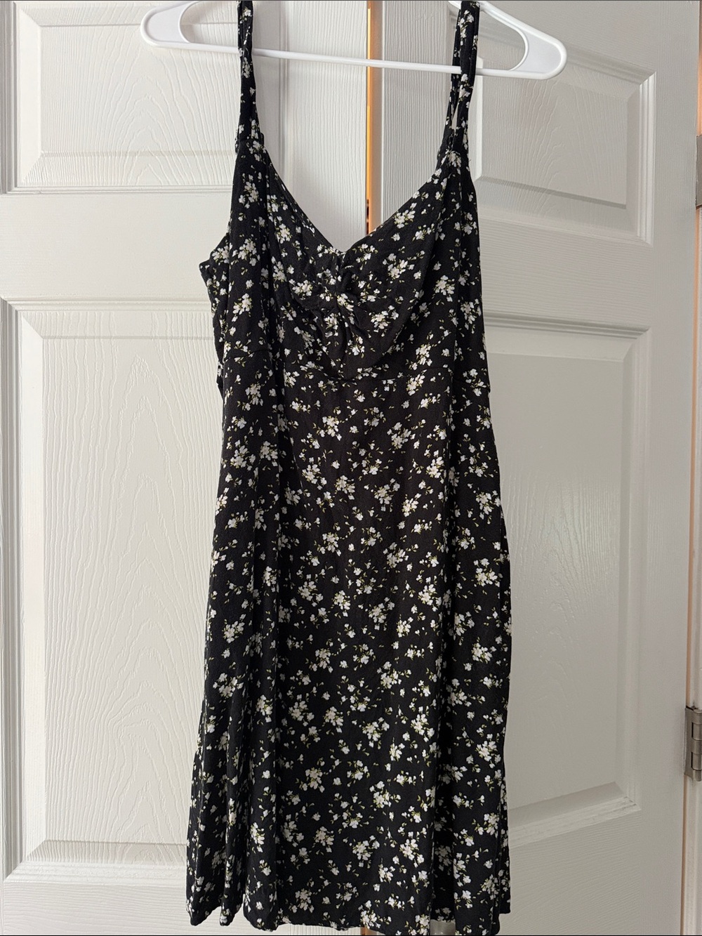 Old Navy Black Mini Dress with White Floral Print
